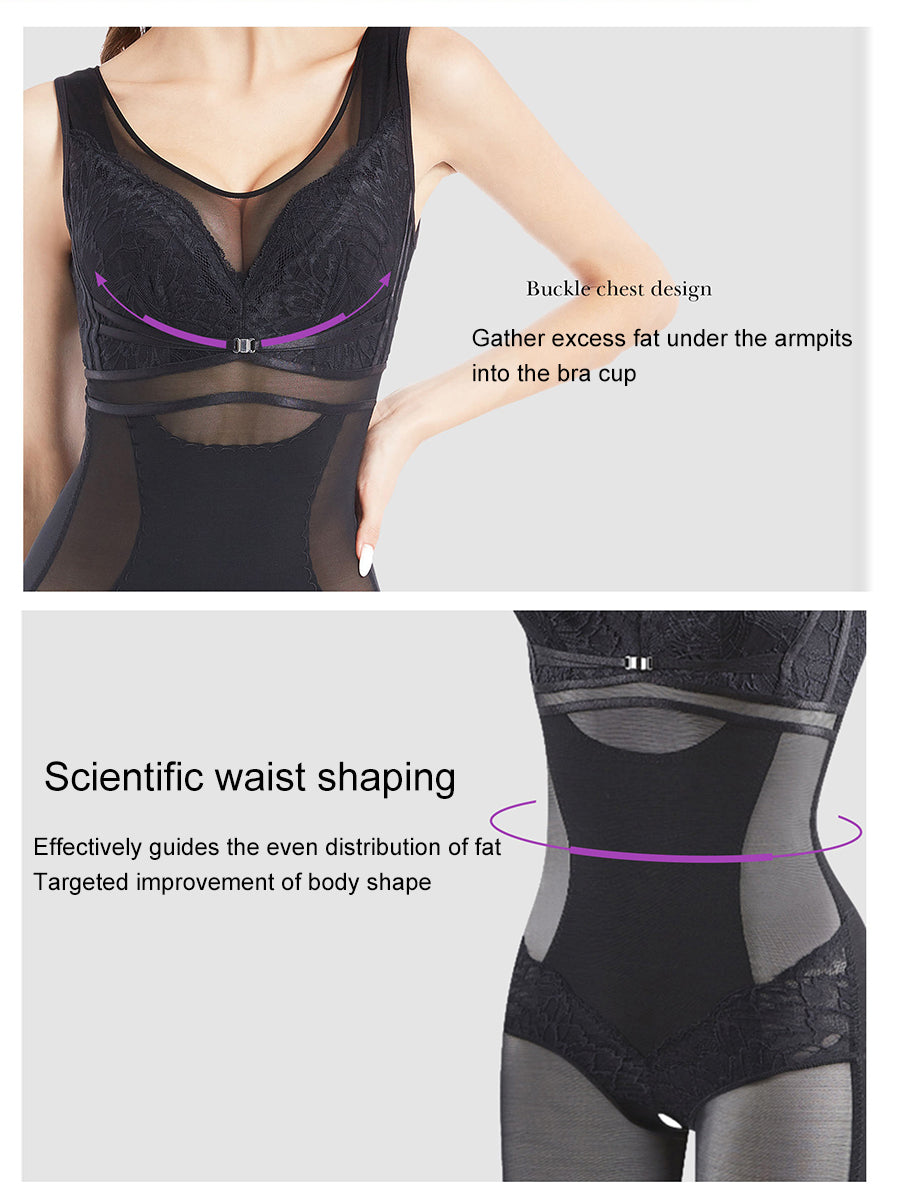 Lace V-neck Mesh Shapewear